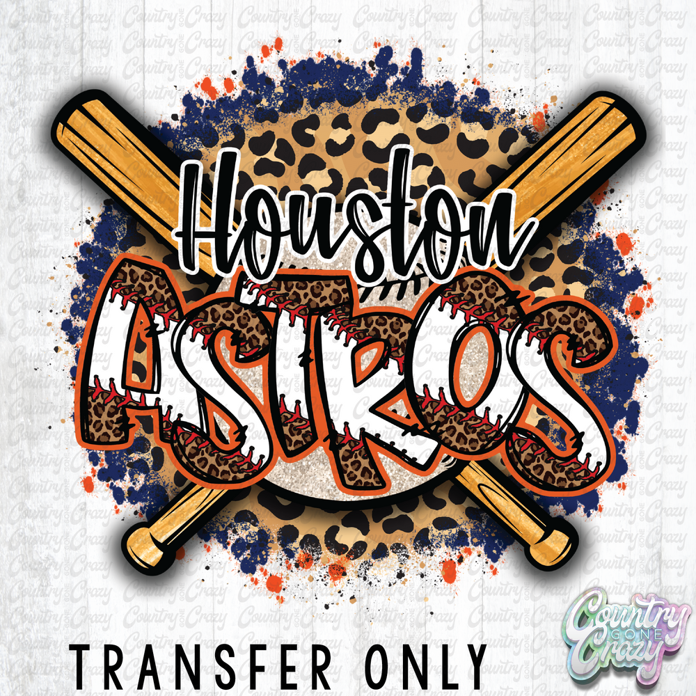 HT2367 • HOUSTON ASTROS LEOPARD SPLASH-Country Gone Crazy-Country Gone Crazy