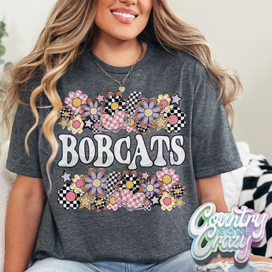 Bobcats // Funky Flowers // T-Shirt-Country Gone Crazy-Country Gone Crazy