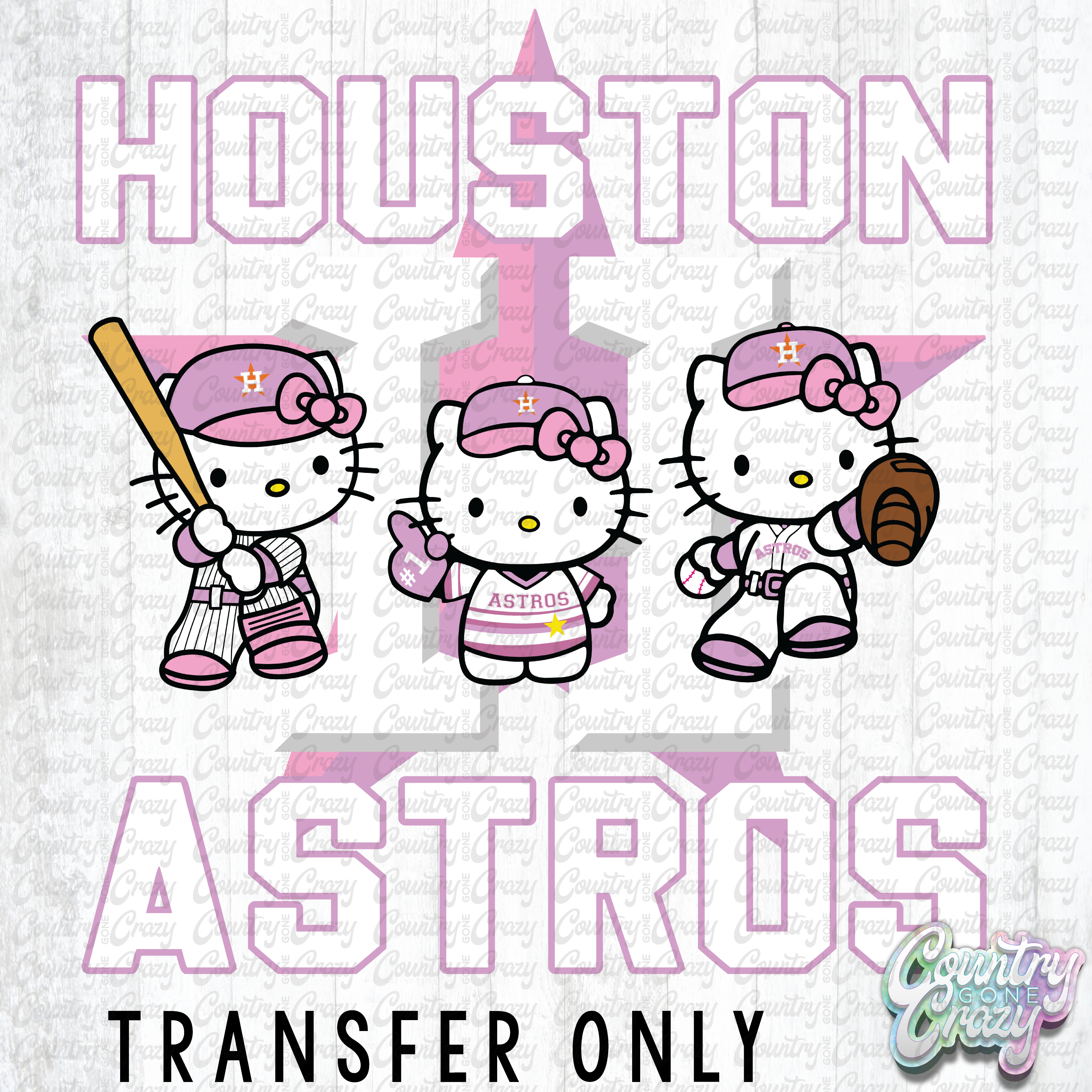 Pink Astros shirt/ Houston astros shirt/hello Kitty