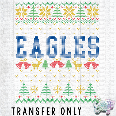 HT2976 • EAGLES UGLY SWEATER-Country Gone Crazy-Country Gone Crazy
