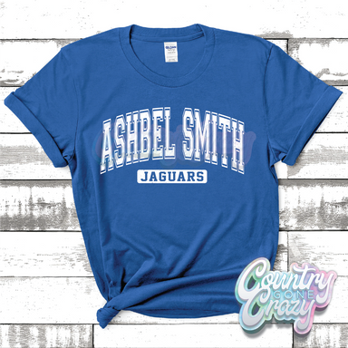 ASHBEL SMITH JAGUARS - DISTRESSED VARSITY - T-SHIRT-Country Gone Crazy-Country Gone Crazy