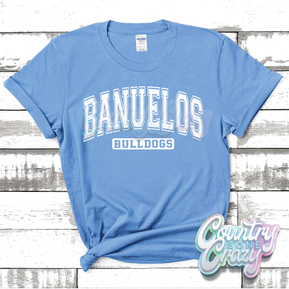 BANUELOS BULLDOGS - DISTRESSED VARSITY - T-SHIRT-Country Gone Crazy-Country Gone Crazy