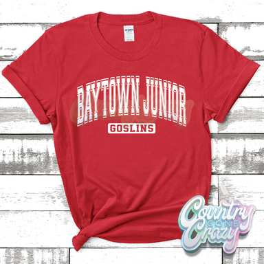 BAYTOWN JUNIOR GOSLINS - DISTRESSED VARSITY - T-SHIRT-Country Gone Crazy-Country Gone Crazy