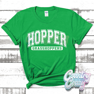 HOPPER GRASSHOPPERS - DISTRESSED VARSITY - T-SHIRT-Country Gone Crazy-Country Gone Crazy