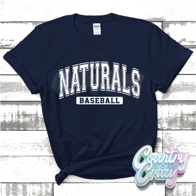 NATURALS BASEBALL - DISTRESSED VARSITY - T-SHIRT-Country Gone Crazy-Country Gone Crazy