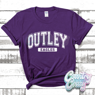 OUTLEY EAGLES - DISTRESSED VARSITY - T-SHIRT-Country Gone Crazy-Country Gone Crazy