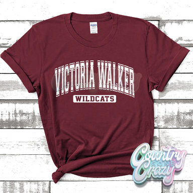 VICTORIA WALKER WILDCATS - DISTRESSED VARSITY - T-SHIRT-Country Gone Crazy-Country Gone Crazy