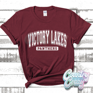 VICTORY LAKES PANTHERS - DISTRESSED VARSITY - T-SHIRT-Country Gone Crazy-Country Gone Crazy