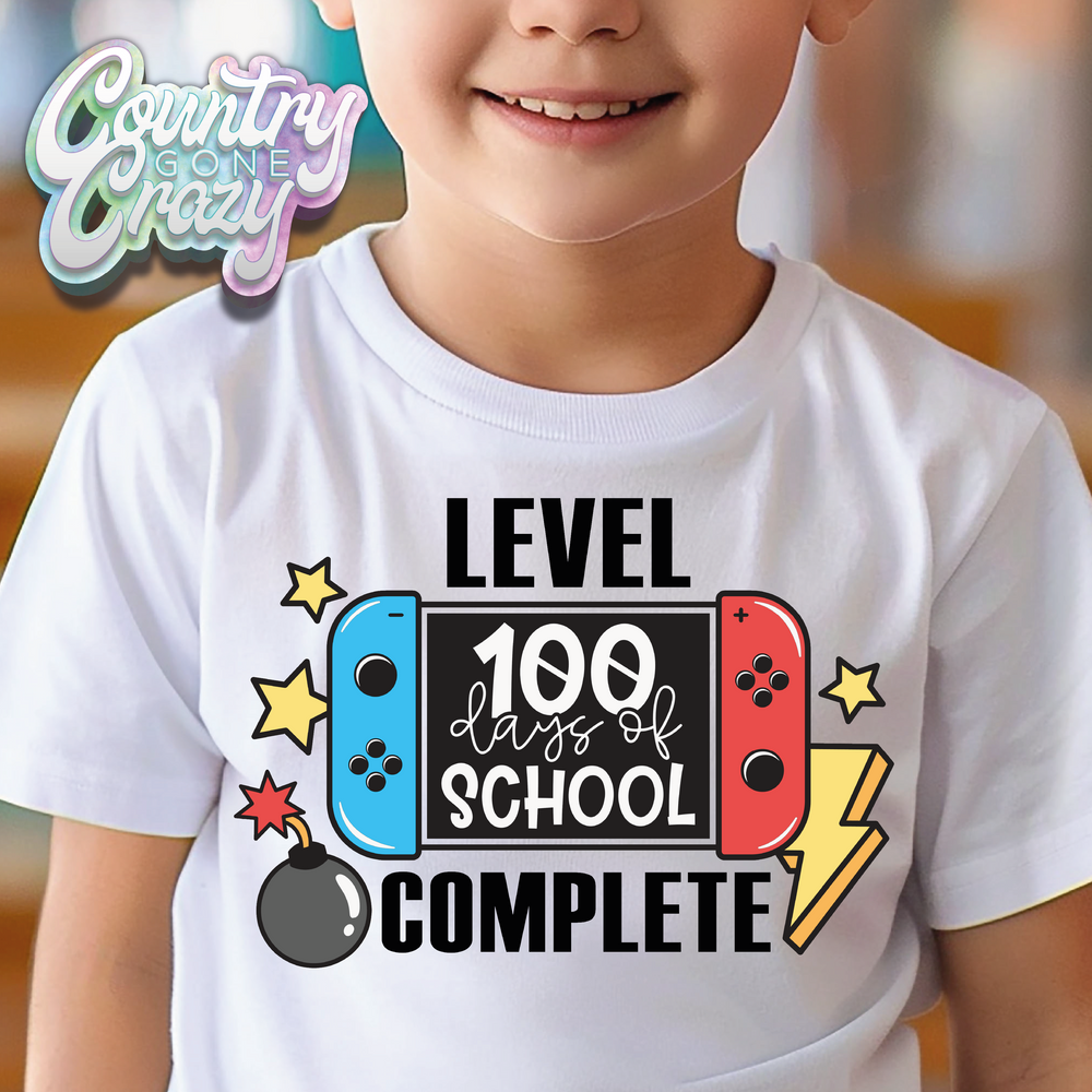 LEVEL 100 DAYS OF SCHOOL COMPLETE // T-Shirt-Country Gone Crazy-Country Gone Crazy
