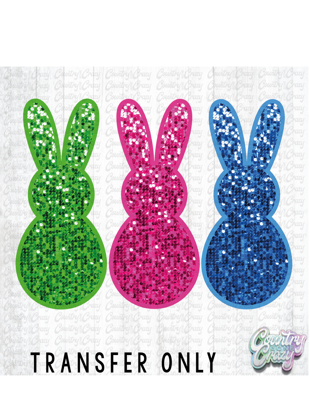 HT3159 • SEQUINS BUNNY-Country Gone Crazy-Country Gone Crazy