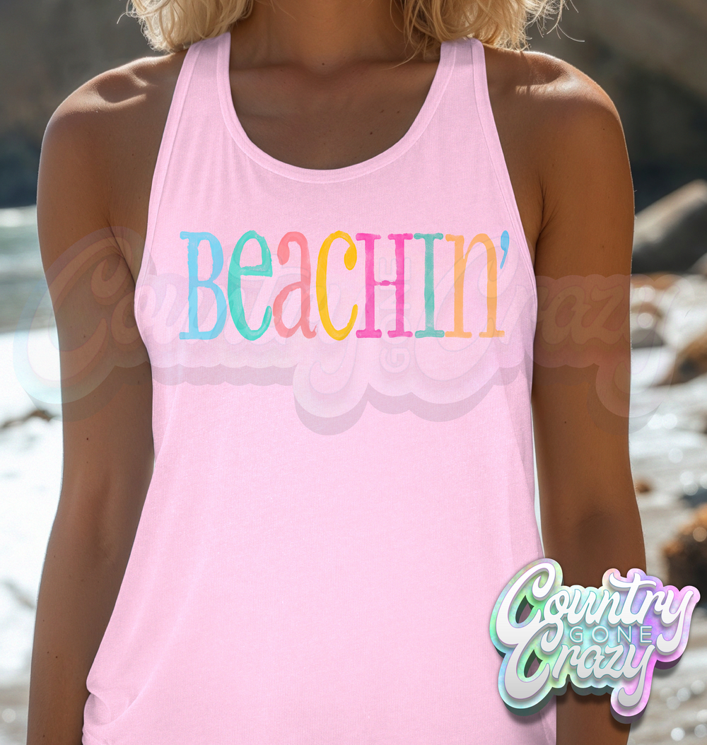 BEACHIN' // Ladies Fit Tank Top-Country Gone Crazy-Country Gone Crazy