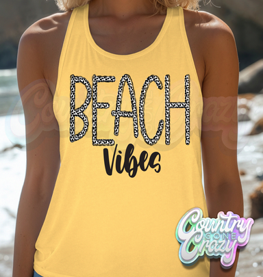 BEACH VIBES // Ladies Fit Tank Top-Country Gone Crazy-Country Gone Crazy