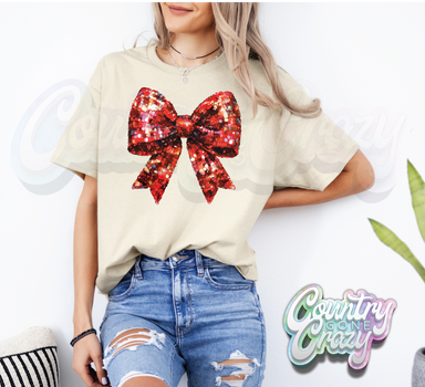 SPARKLY BOW - T-SHIRT-Country Gone Crazy-Country Gone Crazy