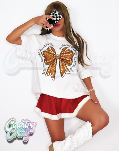 GINGERBREAD BOW - T-SHIRT-Country Gone Crazy-Country Gone Crazy