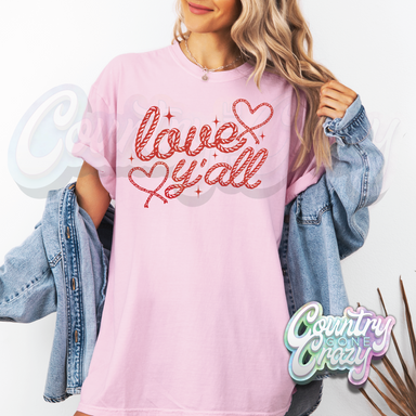 LOVE Y'ALL - LIGHT PINK T-SHIRT-Country Gone Crazy-Country Gone Crazy