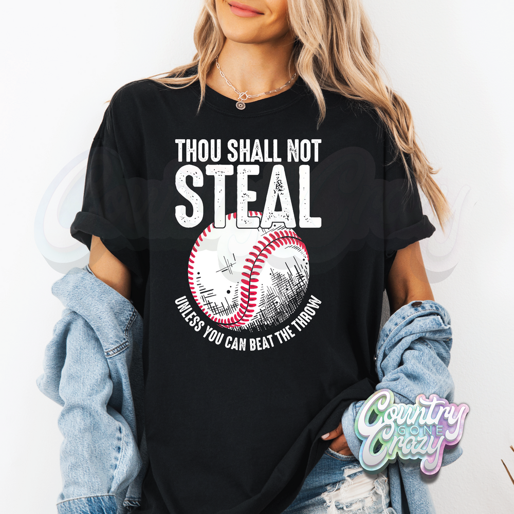 THOU SHALL NOT STEAL // BLACK T-SHIRT-Country Gone Crazy-Country Gone Crazy