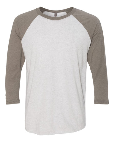 Adult Raglan - Venetian Grey with Heather White Body-Next Level-Country Gone Crazy