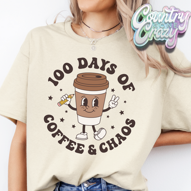 100 DAYS OF COFFEE & CHAOS // T-Shirt-Country Gone Crazy-Country Gone Crazy
