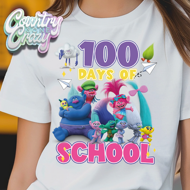 100 DAYS OF SCHOOL - TROLLS // T-Shirt-Country Gone Crazy-Country Gone Crazy