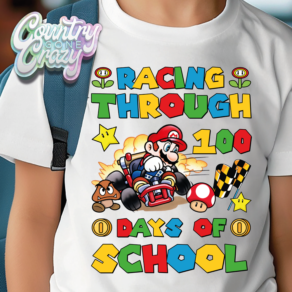 RACING THROUGH 100 DAYS OF SCHOOL // T-Shirt-Country Gone Crazy-Country Gone Crazy