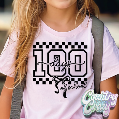 100 DAYS OF SCHOOL BLACK BOW // T-Shirt-Country Gone Crazy-Country Gone Crazy