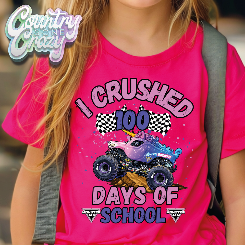 I CRUSHED 100 DAYS OF SCHOOL - SPARKLE / T-Shirt-Country Gone Crazy-Country Gone Crazy