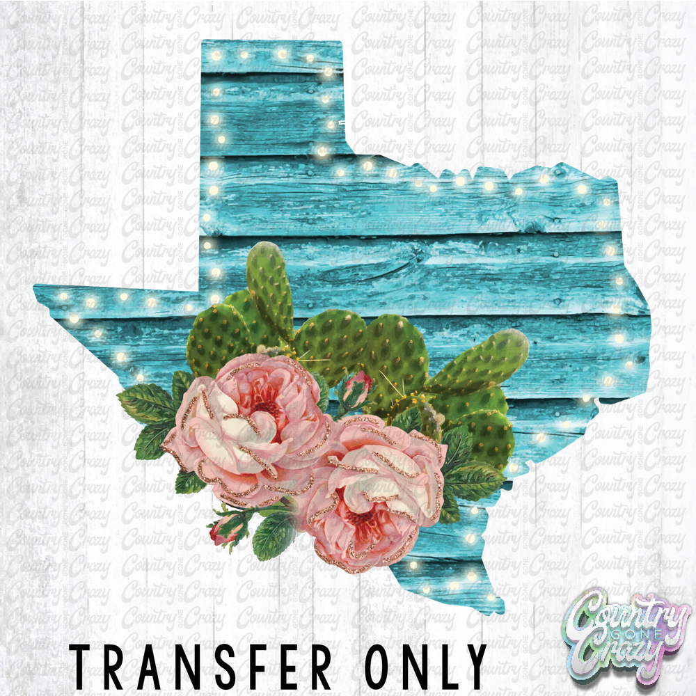 HT672 • Floral Turquoise Texas-Country Gone Crazy-Country Gone Crazy