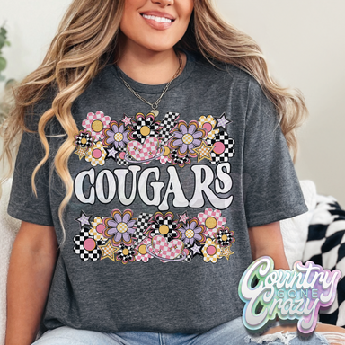 Cougars // Funky Flowers // T-Shirt-Country Gone Crazy-Country Gone Crazy