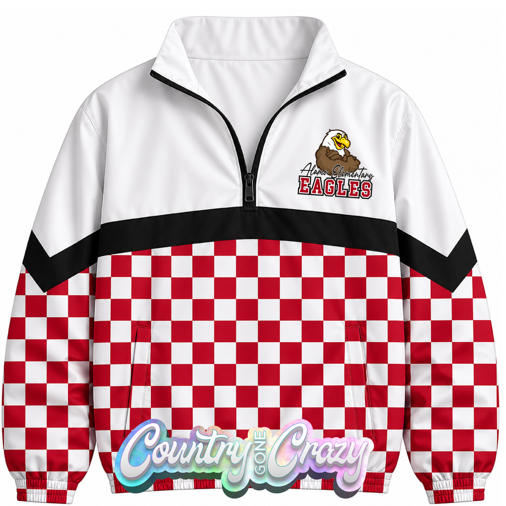 SCHOOL COLORS: RED/BLACK WINDBREAKER  // IN STOCK NOW