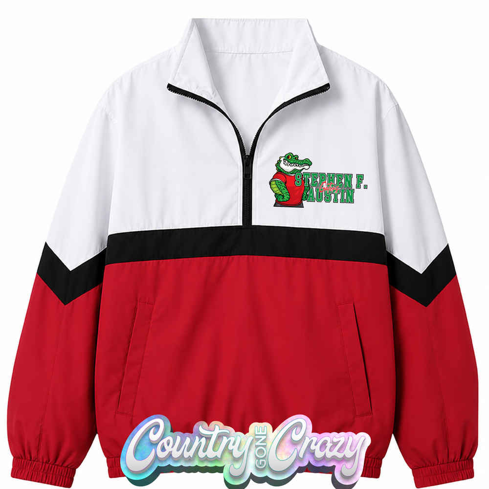 SCHOOL COLORS: RED/BLACK WINDBREAKER  // IN STOCK NOW