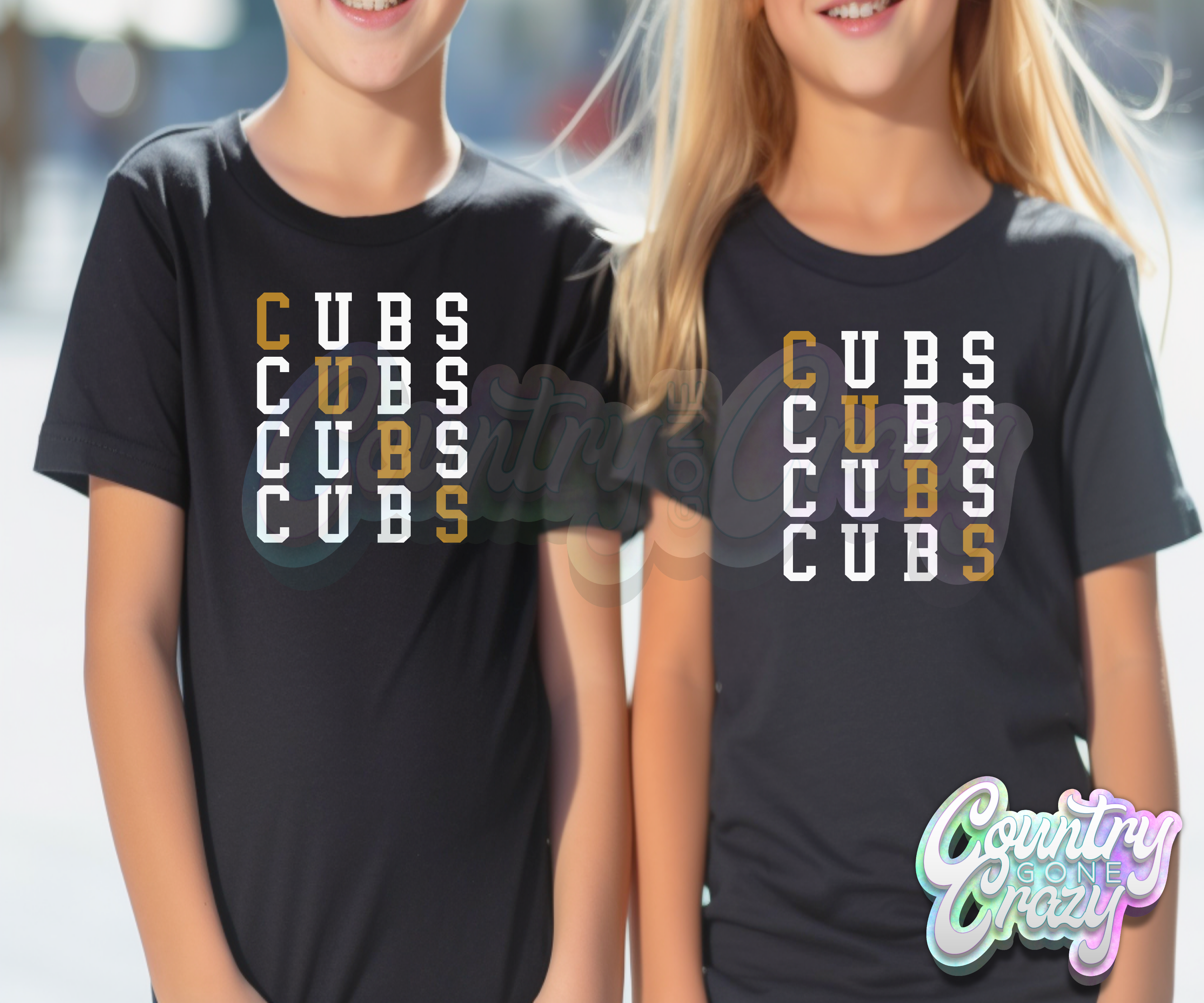 Cubs • Gold • Stacked T-Shirt — Country Gone Crazy