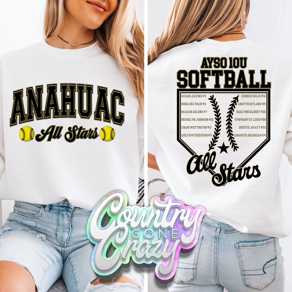 Anahuac - 10U Softball - T-Shirt-Gildan-Country Gone Crazy