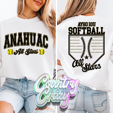 Anahuac - 10U Softball - T-Shirt-Gildan-Country Gone Crazy
