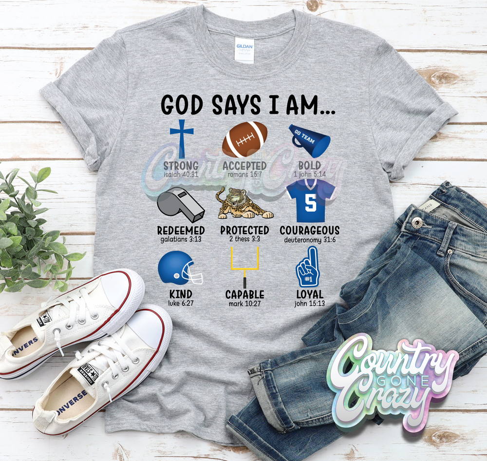 God Says I Am - Ashbel Smith Jaguars - T-Shirt-Country Gone Crazy-Country Gone Crazy