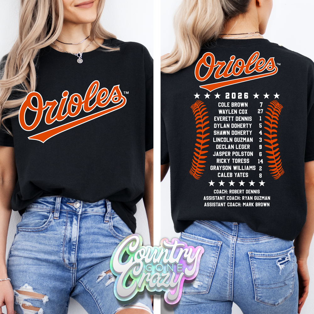 ORIOLES - BLACK T-SHIRT-Country Gone Crazy-Country Gone Crazy