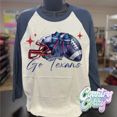 TEXANS - DENIM/WHITE RAGLAN-Country Gone Crazy-Country Gone Crazy