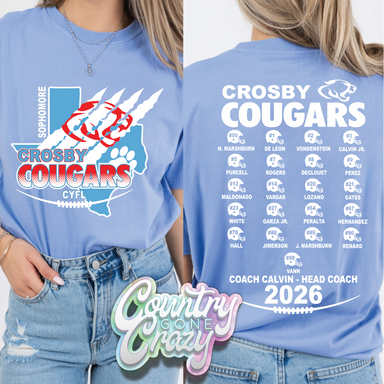 Crosby Cougars 2026 Sophomore Football Dry-Fit-Port & Company-Country Gone Crazy
