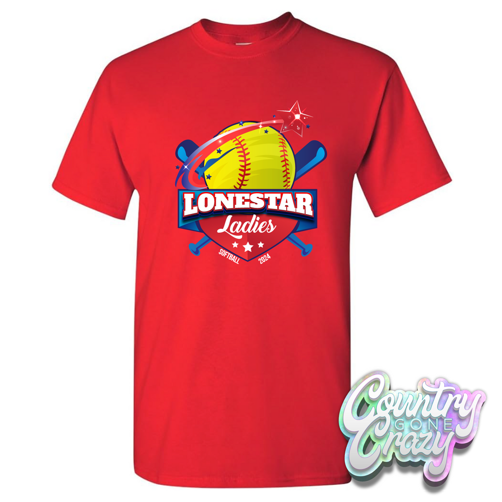 Lonestar Ladies Softball T-Shirt-Country Gone Crazy-Country Gone Crazy
