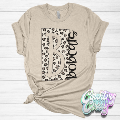 Bobcats - Boxed Leopard Bella Canvas T-Shirt-Country Gone Crazy-Country Gone Crazy