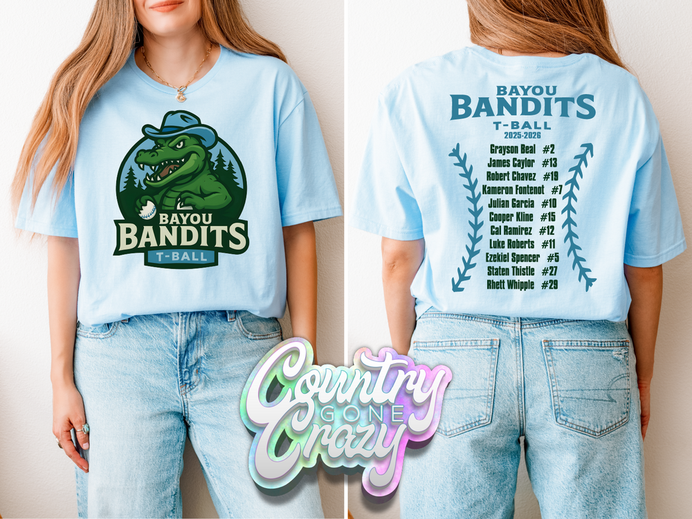 Bayou Bandits T-Ball - Light Blue Shirt-Country Gone Crazy-Country Gone Crazy