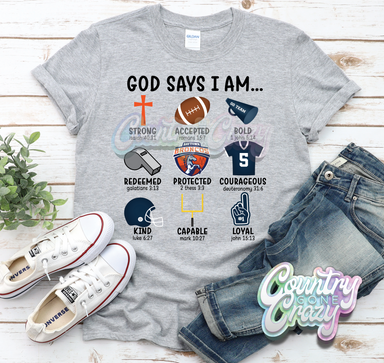 God Says I Am - Baytown Broncos - T-Shirt-Country Gone Crazy-Country Gone Crazy