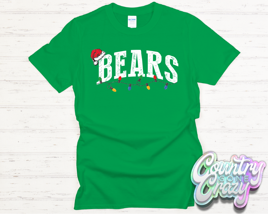BEARS - CHRISTMAS LIGHTS - T-SHIRT-Country Gone Crazy-Country Gone Crazy