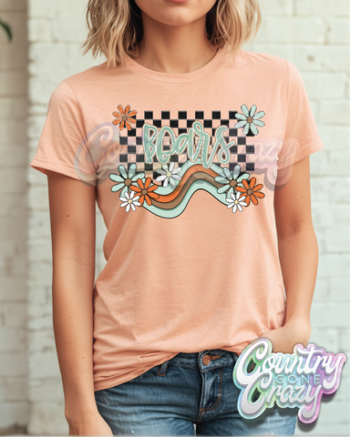 BEARS ** BOHO WAVE** BELLA CANVAS HEATHER PEACH T-SHIRT-Country Gone Crazy-Country Gone Crazy