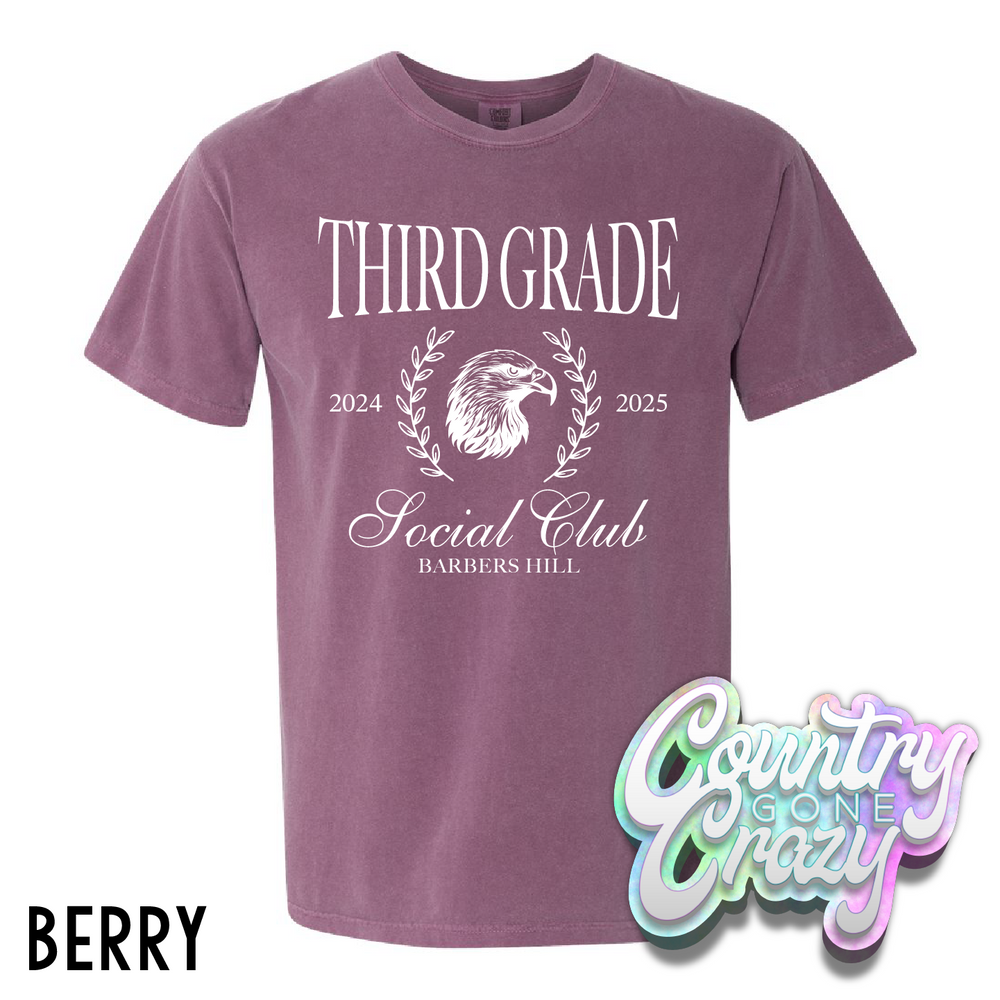 THIRD GRADE SOCIAL CLUB - BARBERS HILL // COMFORT COLOR T-SHIRT-Country Gone Crazy-Country Gone Crazy