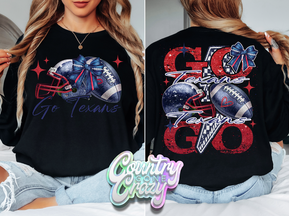 GO TEXANS - FRONT AND BACK-Country Gone Crazy-Country Gone Crazy