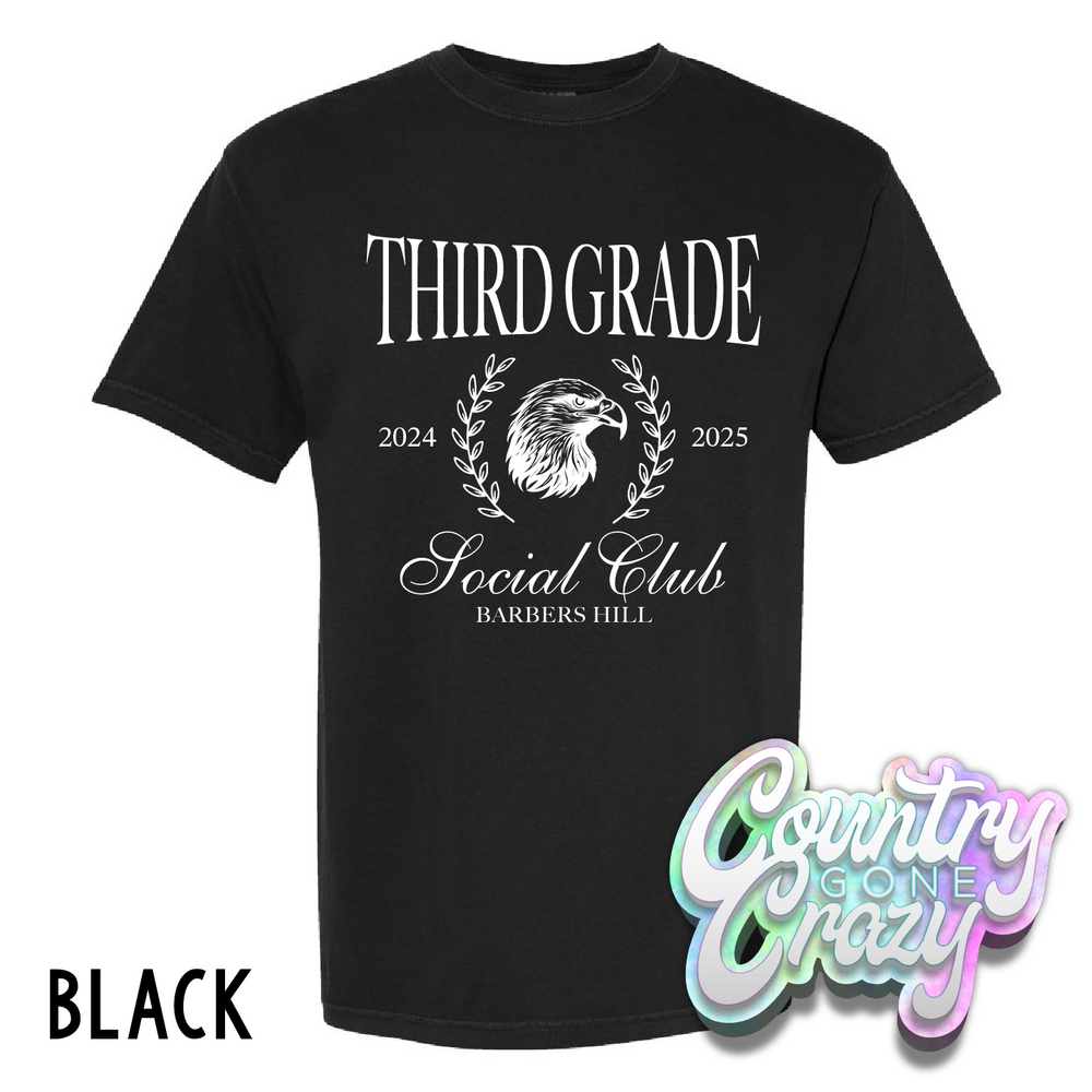 THIRD GRADE SOCIAL CLUB - BARBERS HILL // COMFORT COLOR T-SHIRT-Country Gone Crazy-Country Gone Crazy