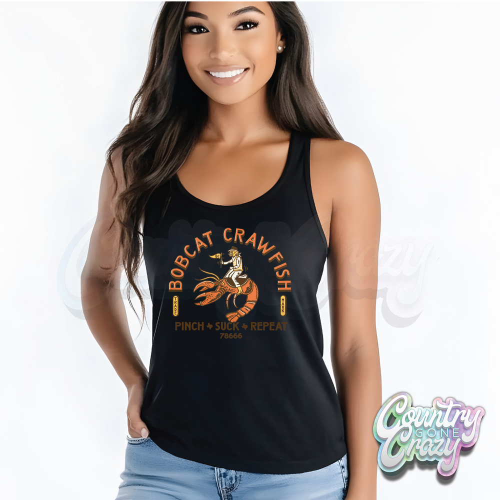 Bobcat Crawfish • Pinch, Suck, Repeat - Bella Canvas Flowy Tank-Country Gone Crazy-Country Gone Crazy
