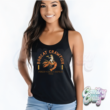 Bobcat Crawfish • Pinch, Suck, Repeat - Bella Canvas Flowy Tank-Country Gone Crazy-Country Gone Crazy