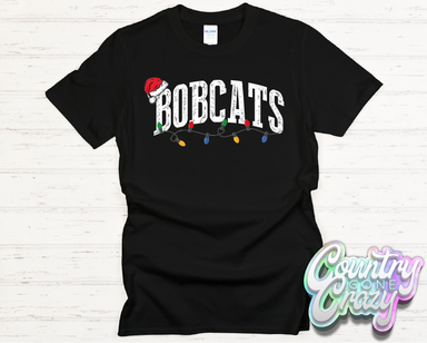 BOBCATS - CHRISTMAS LIGHTS - T-SHIRT-Country Gone Crazy-Country Gone Crazy