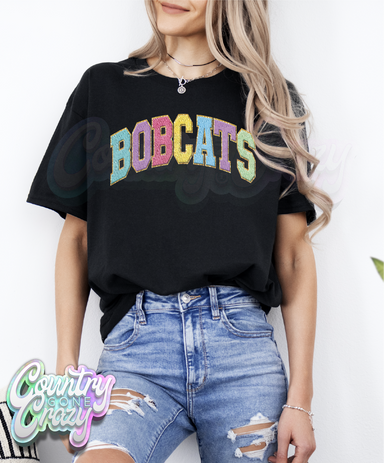 Bobcats - Faux Chenille - T-Shirt-Country Gone Crazy-Country Gone Crazy